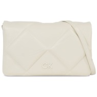 τσάντα calvin klein re-lock quilt shoulder bag k60k611021 εκρού