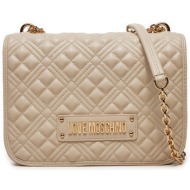 τσάντα love moschino jc4000pp1lla0110 εκρού απομίμηση δέρματος/-απομίμηση δέρματος