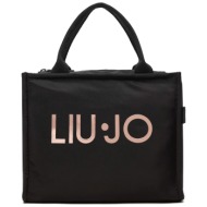 τσάντα liu jo sport m tote tf4116 t5665 μαύρο ύφασμα - ύφασμα