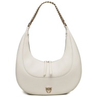 τσάντα pinko brioche hobo classic . ai 23-24 pltt 101526 a0q0 εκρού φυσικό δέρμα - grain leather