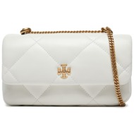 τσάντα tory burch mini kira diamond 154710 λευκό φυσικό δέρμα - grain leather