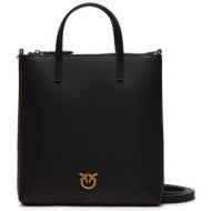 τσάντα pinko mini shopper ai 24-25 pcpl 102746 a0f1 μαύρο φυσικό δέρμα - grain leather