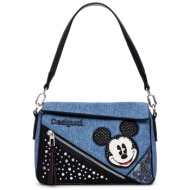 τσάντα desigual mickey deni 24waxp85 μπλε ύφασμα - ύφασμα