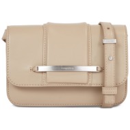 τσάντα calvin klein bar hardware crossbody k60k611078 μπεζ