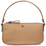 τσάντα lauren ralph lauren 432951690001 χακί ύφασμα - ύφασμα