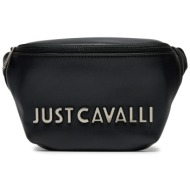 τσαντάκι μέσης just cavalli 77qa4b13 μαύρο φυσικό δέρμα - grain leather