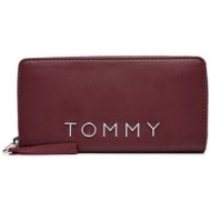 μεγάλο πορτοφόλι γυναικείο tommy jeans aw0aw16485 μπορντό απομίμηση δέρματος/-απομίμηση δέρματος