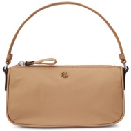 τσάντα lauren ralph lauren 432970159001 καφέ ύφασμα - ύφασμα