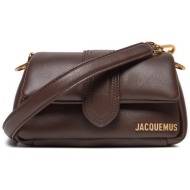 τσάντα jacquemus le petit bambimou 233ba335-3073 καφέ φυσικό δέρμα - grain leather