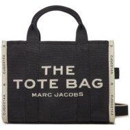 τσάντα marc jacobs the jacquard medium tote bag m0017027 μαύρο ύφασμα - ύφασμα