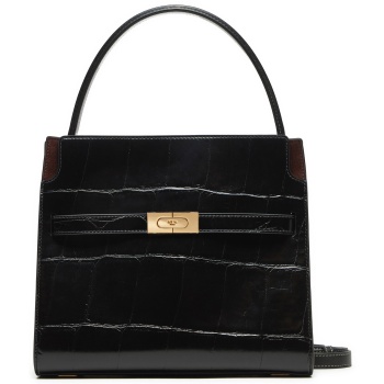 τσάντα tory burch 162237 μαύρο φυσικό δέρμα - grain leather