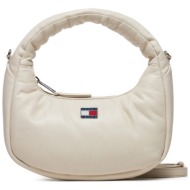 τσάντα tommy jeans tjw pillow mini hobo aw0aw16976 μπεζ απομίμηση δέρματος/-απομίμηση δέρματος