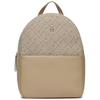 σακίδιο tommy hilfiger th jacquard backpack aw0aw17074 μπεζ σε προσφορά