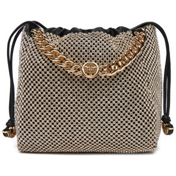 τσάντα pinko atlanta pouch 103534 a1yu χρυσό ύφασμα - ύφασμα σε προσφορά