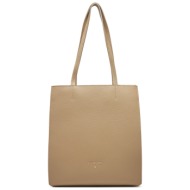 τσάντα patrizia pepe 8b0237/l001-b732 μπεζ φυσικό δέρμα - grain leather