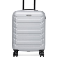 βαλίτσα καμπίνας gino rossi gin-s-003-05-silver ασημί υλικό - abs