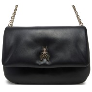 τσάντα patrizia pepe 8b0221/l113 μαύρο φυσικό δέρμα - grain leather