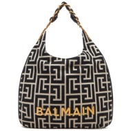 τσάντα balmain dn0bt929tjqx μαύρο ύφασμα - ύφασμα
