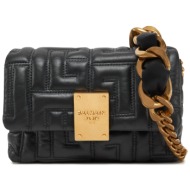 τσάντα balmain dn1bj796lnqd μαύρο φυσικό δέρμα - grain leather