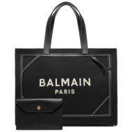 τσάντα balmain dn1ff810tpac μαύρο ύφασμα - ύφασμα
