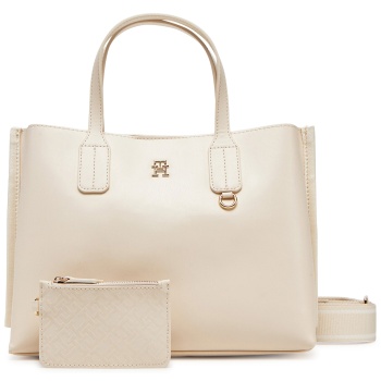 τσάντα tommy hilfiger th distinct mini tote aw0aw17192 μπεζ σε προσφορά