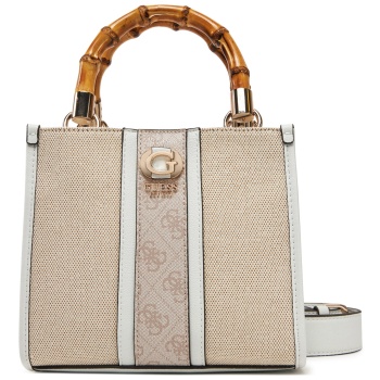 τσάντα guess hwag93 37770 εκρού ύφασμα - ύφασμα σε προσφορά