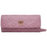 μεγάλο πορτοφόλι γυναικείο pinko love tiny birds wallet c 103765 a1yb μωβ φυσικό δέρμα - grain leath