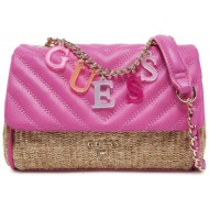 τσάντα guess j5gz10 wh860 ροζ υλικό - υλικό υψηλής ποιότητας