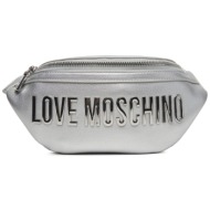 τσαντάκι μέσης love moschino jc4195pp1mkd196b ασημί απομίμηση δέρματος/-απομίμηση δέρματος