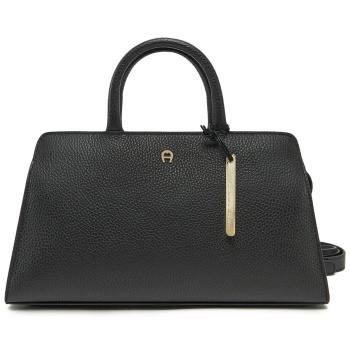 τσάντα aigner 133034 μαύρο φυσικό δέρμα - grain leather