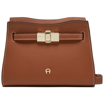 τσάντα aigner 132961 καφέ φυσικό δέρμα - grain leather