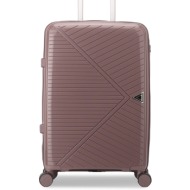 μεσαία βαλίτσα semi line t5827-2 καφέ υλικό - πολυπροπυλένιο