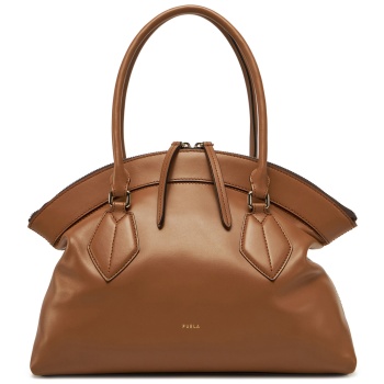 τσάντα furla wb01464 bx3346 ry000 καφέ φυσικό δέρμα - grain