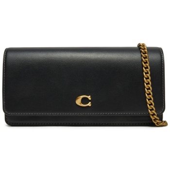 τσάντα coach cw586 μαύρο φυσικό δέρμα - grain leather