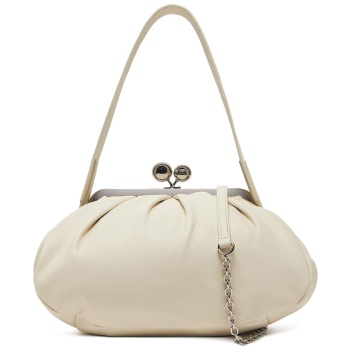 τσάντα weekend max mara cubico 2515511024600 λευκό φυσικό