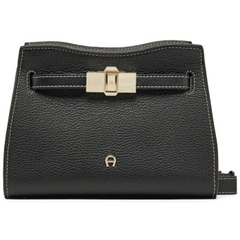 τσάντα aigner 132961 μαύρο φυσικό δέρμα - grain leather