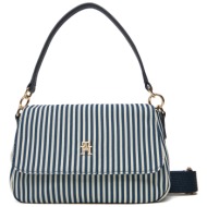 τσάντα tommy hilfiger poppy summer conv. crossover aw0aw17166 σκούρο μπλε ύφασμα - ύφασμα