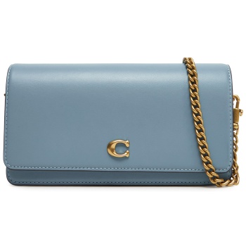 τσάντα coach cw586 γαλάζιο φυσικό δέρμα - grain leather