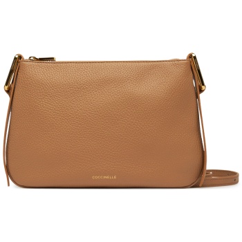τσάντα coccinelle e5 mqf 55 02 01 καφέ φυσικό δέρμα - grain