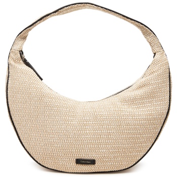 τσάντα calvin klein pinched raffia large shoulder ba