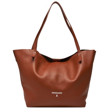 τσάντα patrizia pepe 2b0130/l148 καφέ φυσικό δέρμα - grain σε προσφορά