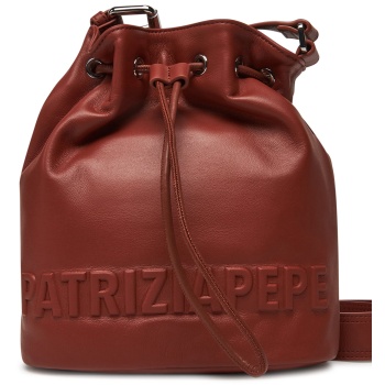τσάντα patrizia pepe 2b0126/l113 καφέ φυσικό δέρμα - grain σε προσφορά