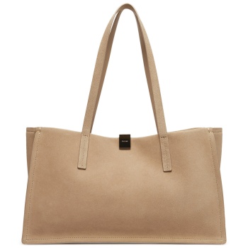 τσάντα calvin klein k60k612982 μπεζ φυσικό δέρμα - σουέτ σε προσφορά