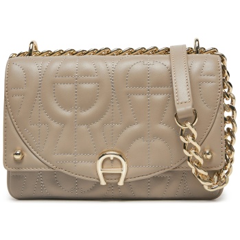 τσάντα aigner 135315 γκρι φυσικό δέρμα - grain leather