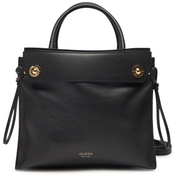 τσάντα guess hwbiaa l5117 μαύρο φυσικό δέρμα - grain leather