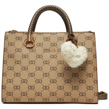 τσάντα liu jo ecs m satchel dou af4008 e0668 μπεζ απομίμηση