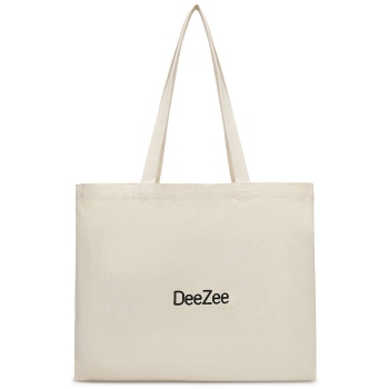 τσάντα deezee jy230911 μπεζ υφαντικό ύφασμα