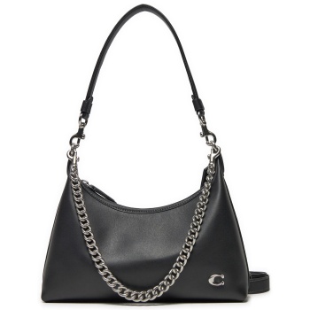 τσάντα coach cw640 μαύρο φυσικό δέρμα - grain leather