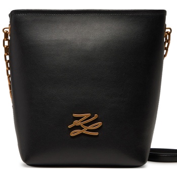 τσάντα karl lagerfeld a2w30201 μαύρο φυσικό δέρμα - grain σε προσφορά