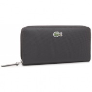 μεγάλο γυναικείο πορτοφόλι lacoste - l zip wallet nf2900po black 000